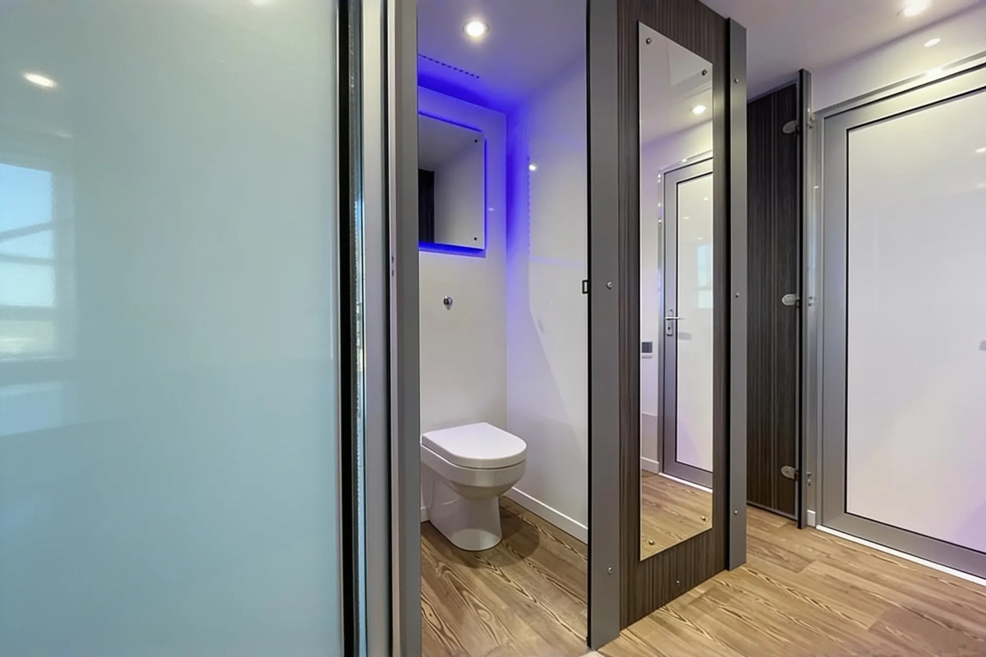 Luxury toilet trailer interior for weddings and events