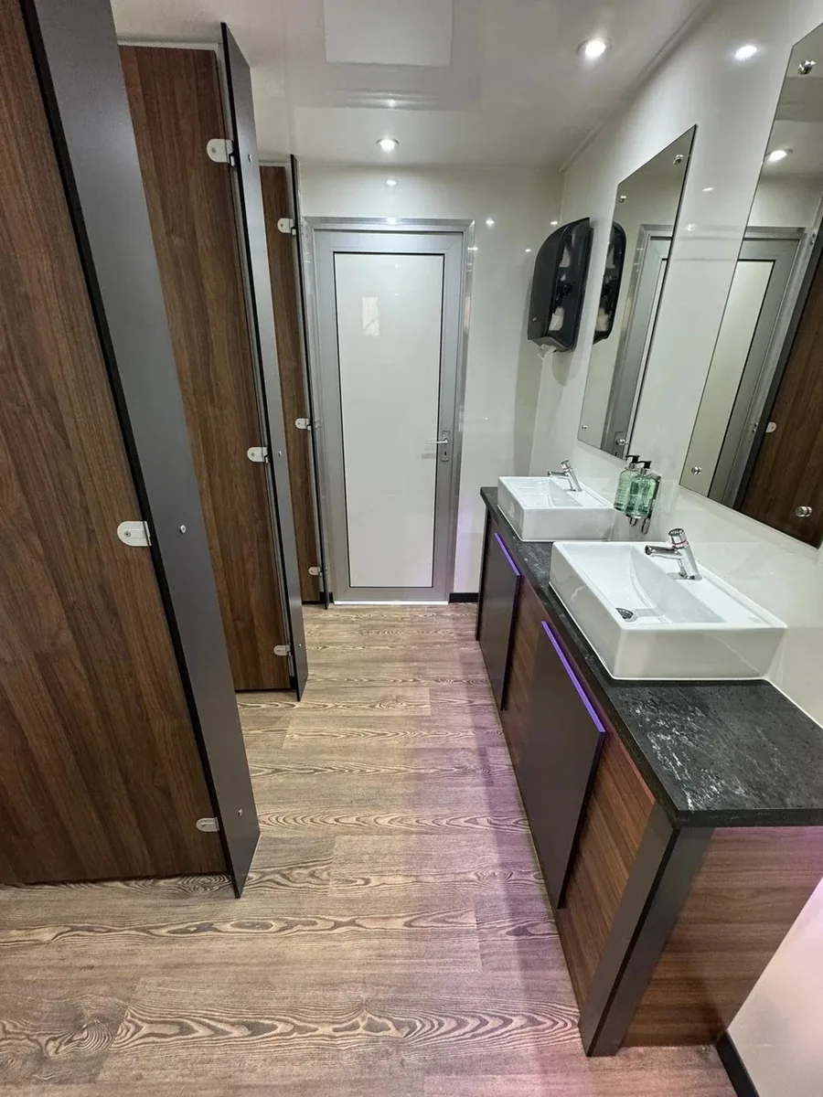 Luxury toilet trailer interior for weddings and events